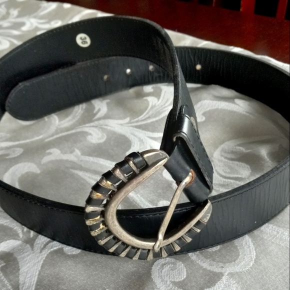 Premium Leather Black Belt - Picture 1 of 5